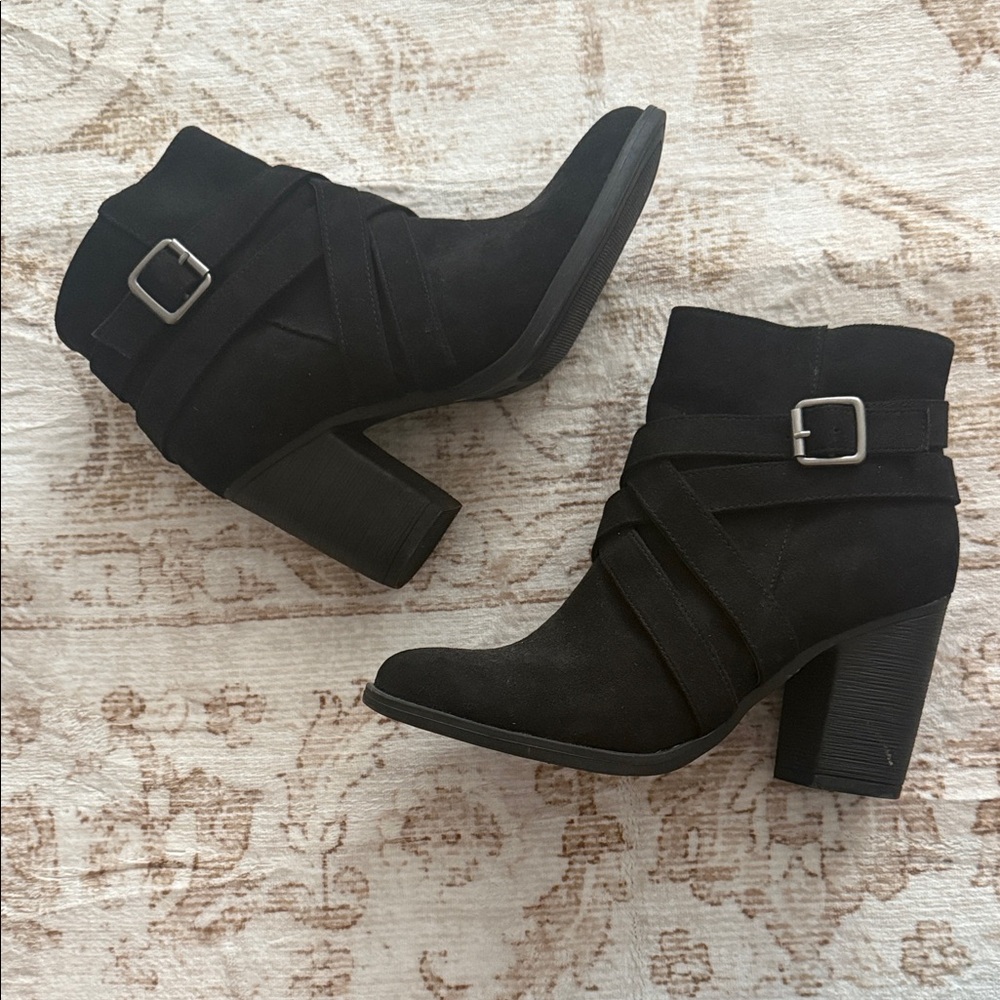 Black Ankle Boots with Buckle Detail